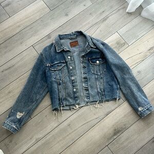 Zara Denim Distressed Jacket